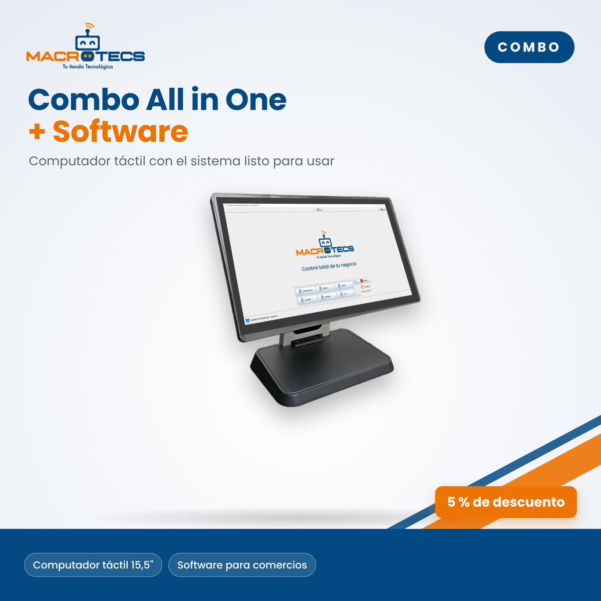 Combo All in One con software para comercios